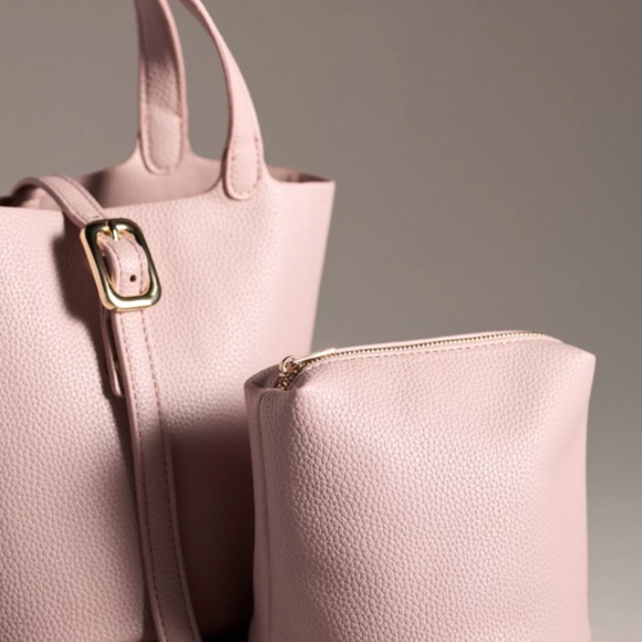 Mini Pebbled Faux-Leather Bucket Bag - Picture 4 of 4